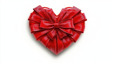 Red Heart Shaped Gift Box with Big Red Bow Romantic Valentine s Day Present