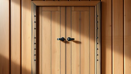 Wood Door with Metal Accents - Stunning Interior Design