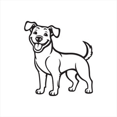 Happy Dog Vector Illustration,Smiling Dog Mascot Design,Black and Orange Dog Vector