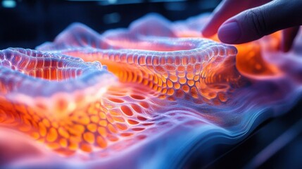 Abstract glowing layered tissue.