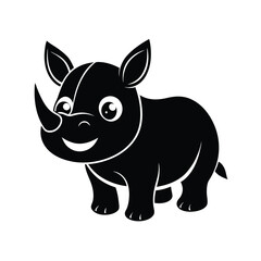 a cute baby rhinoceros  vector illustration