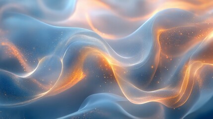 Fototapeta premium Abstract soft light composition with elegant blue and gold tones, premium glowing effect 
