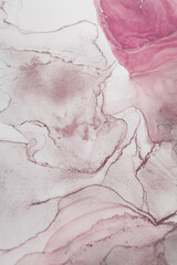 Elegant alcohol ink abstract artwork showcasing delicate pink and gray swirls