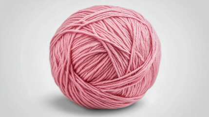 A high-quality image of a soft, pink yarn ball isolated on a white background