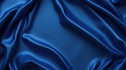 Fototapeta premium Dark blue silk satin background with subtle, intricate folds that catch the light, evoking a sense of luxury and sophistication.