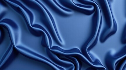 Obraz premium Dark blue silk satin background with subtle, intricate folds that catch the light, evoking a sense of luxury and sophistication.