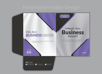 Corporate presentation and presentation file folder design template