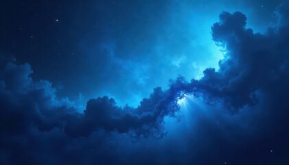 Subtle swirling nebula texture, deep azure hues, blue background, space, gradient