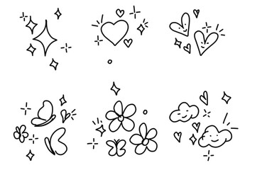 Set seamless pattern from trendy red hearts. Image for decoration for Valentine's Day.