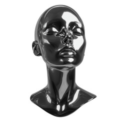 Black and white 3d Rendering Chrome Liquid Metal Human Isolated on Transparent Background
