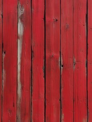 Rustic red wooden planks, weathered and worn, showing age and texture.