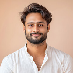 Fototapeta premium young indian handsome man smiling on isolated background