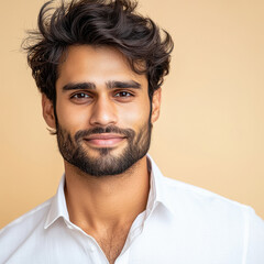 Obraz premium young indian handsome man smiling on isolated background