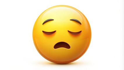 Fototapeta premium Sad emoticon, yellow emoticon, unhappy face