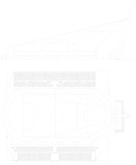 vector illustration sketch design of sports building for football match