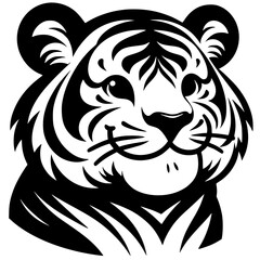 Tiger cartoon portrait silhouette