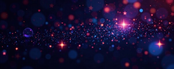 Obraz premium Inky black backdrop, diamond-like stars scattered across , stars, twinkle, space