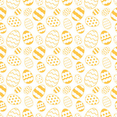Easter Eggs with seamless ornament pattern, Vector illustration