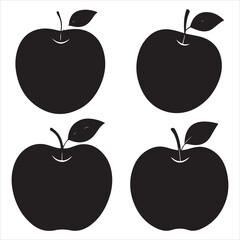 SET OF VECTOR VARIOUS APPLE SILHOUETTES
