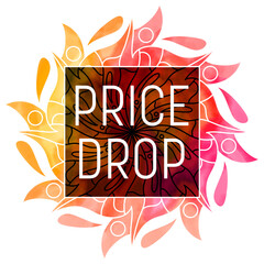 Price Drop Mandala Circular Pink Orange Yellow Box Text 