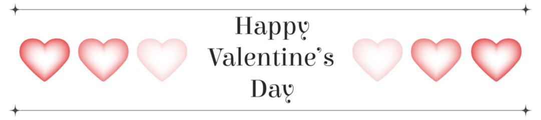 Set of Happy Valentine's day , heart and Love Minimalist Art , pink gradient	
