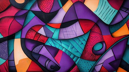 Fototapeta premium Abstract Colorful Geometric Shapes in Vibrant Artistic Composition
