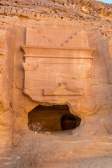 Madain Saleh, a UNESCO-approved historical site, is located in Al Ula, Saudi Arabia.
