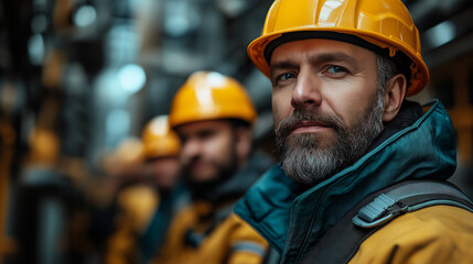 Confident Construction Worker in Safety Gear – Industrial Team at Work