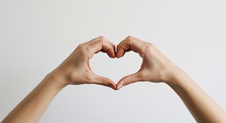 Fototapeta premium Two hands forming a heart, a symbol of love and affection. A gesture of care and compassion.