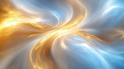 Elegant soft light background featuring a dynamic mix of blue and gold hues, radiant and refined