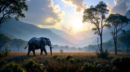 Elephants in Breathtaking Landscapes