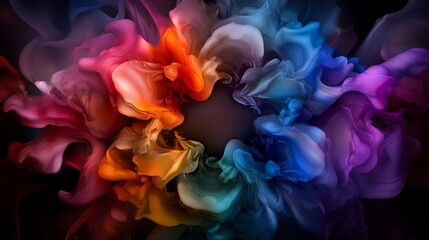 Fototapeta premium Abstract Colorful Ink Explosion: A Symphony of Hues