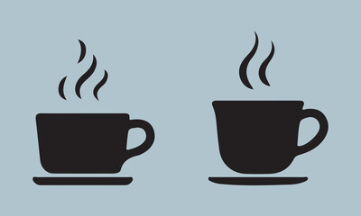 Coffee and tea cup set illustration  illustration, tea cup, coffee - drink, tea - hot drink, icon set, coffee cup, milk, cup, drink, symbol, vector, food, icon symbol, heat - temperature, square - com