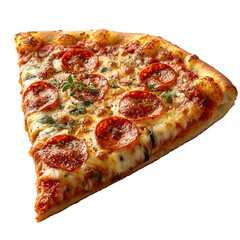 Delicious Pepperoni Pizza Slice Gourmet Cheese Italian Food Close Up Shot