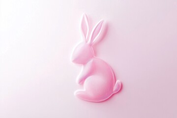 Fototapeta premium Abstract pink rabbit illustration on soft background highlighting curved lines