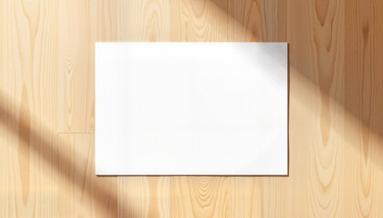 Square Card Mockup on wooden background