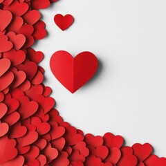 a continuous line heart shape border with a realistic paper heart