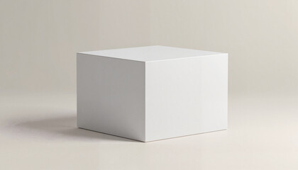 White Perspective Box Mockup on neutral background