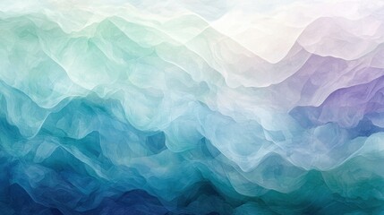 Obraz premium Smooth Wave Patterns in Soft Tones of Blue and Green Hues