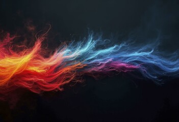 Abstract Fluid Composition with Vibrant Swirling Colors of Red, Blue, and Purple