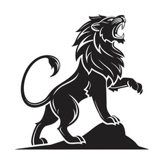 Fototapeta premium black and white Vector illustration of a lion and silhouette design