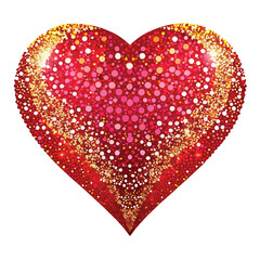 Heart Shining Sequins Abstract Background for Valentine Day. Glittering Texture. Glamour Design. Vector ilustration
