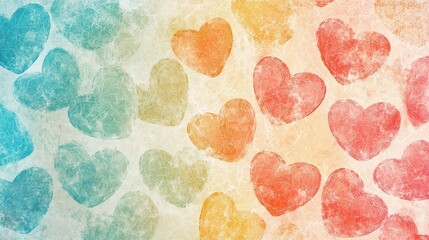 Watercolor Heart Pattern on Gradient Background: Romantic Texture for Valentine's Day, Wedding, or Love-Themed Designs