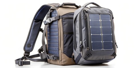 Naklejka premium Solar Backpack with Integrated Charging Panel
