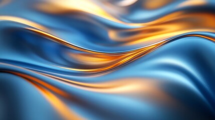 Blue and gold abstract light streams blending seamlessly with a luxurious gradient, minimalist premium style