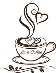 cup of coffee with heart