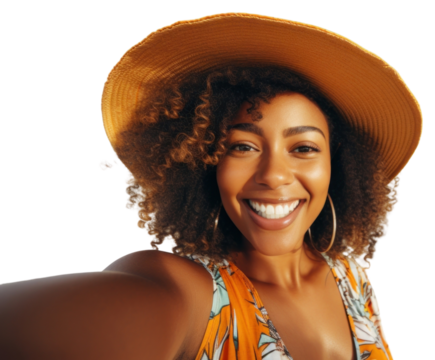 PNG Influencer portrait smiling travel.
