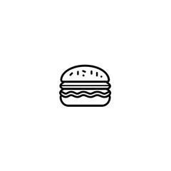 Fototapeta premium isolated Burger Food Line Icon Symbol Junk Outline Fast Food 