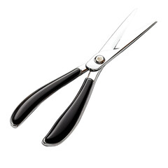 Obraz premium Elegant Black Handled Silver Scissors Professional Sharp Cutting Shears