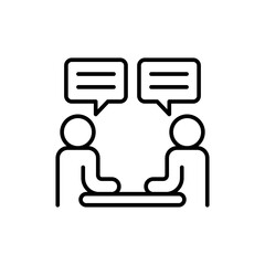 Dialogue outline icons, minimalist vector illustration ,simple transparent graphic element .Isolated on white background